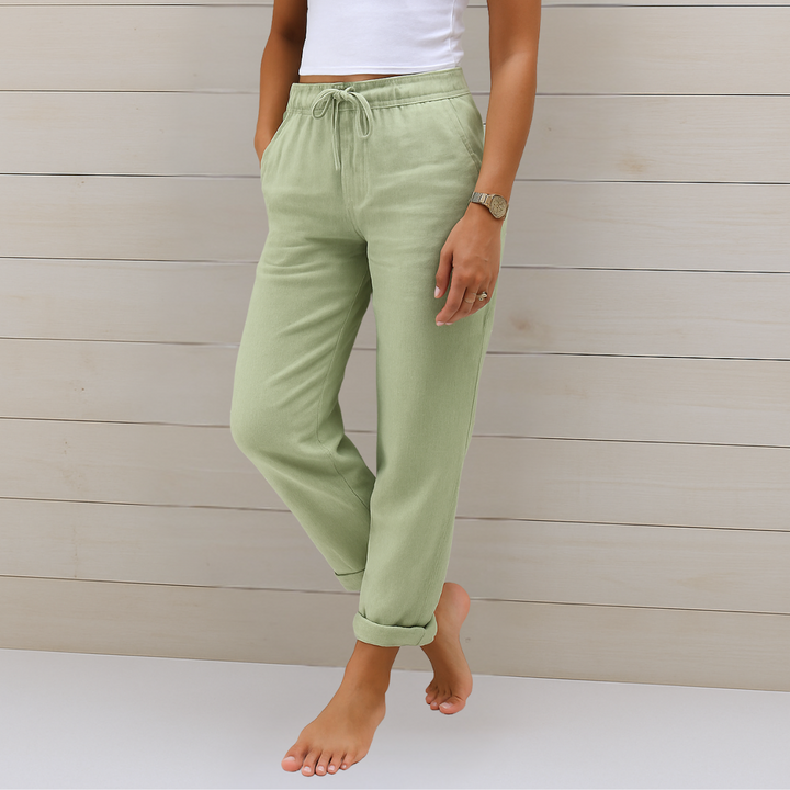 Maylora | Relax Linen Pants with Adjustable Waist