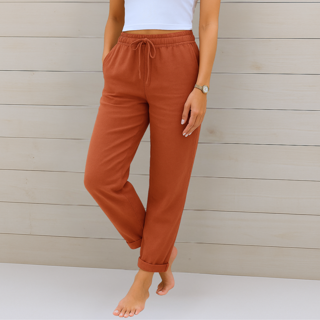 Maylora | Relax Linen Pants with Adjustable Waist