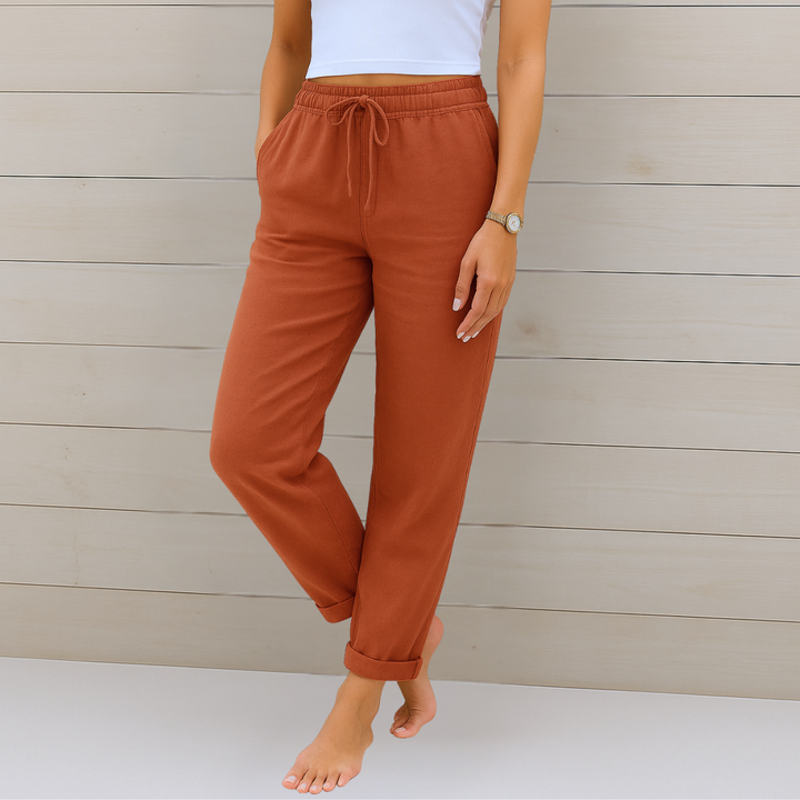Maylora | Relax Linen Pants with Adjustable Waist