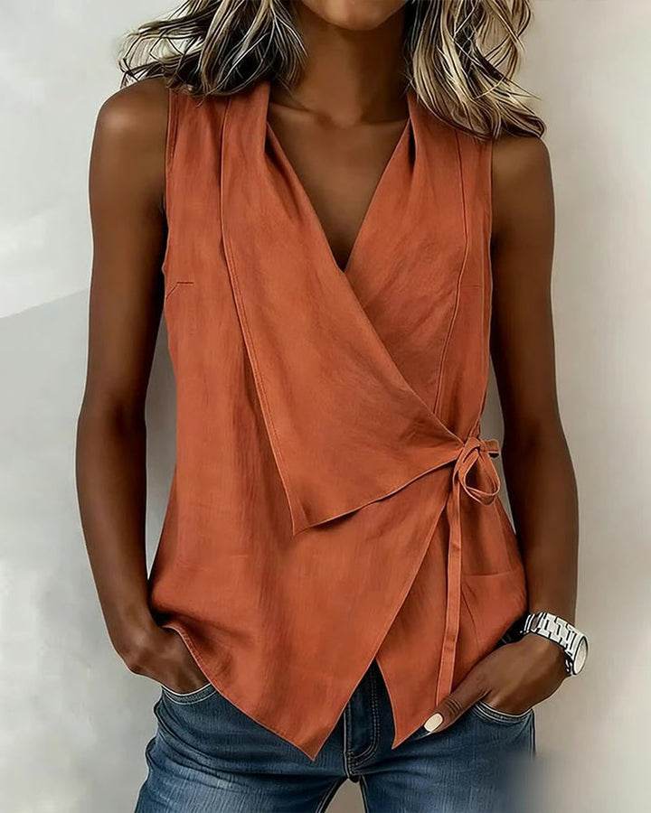 Lucy - Wide Strap Cross Top with Bow
