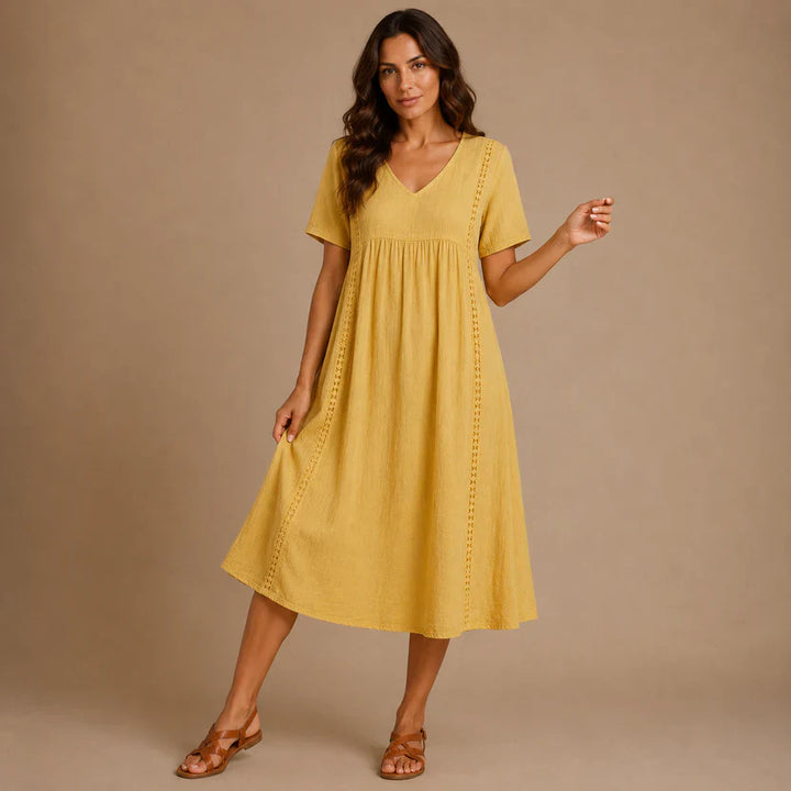 MARGOT | 3/4 Sleeve A Line Maxi Dress