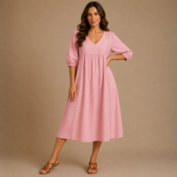 MARGOT | 3/4 Sleeve A Line Maxi Dress