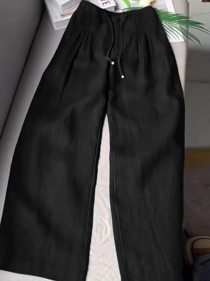 AMELINA – PLEATED LINEN PANTS WITH COMFORTABLE FIT
