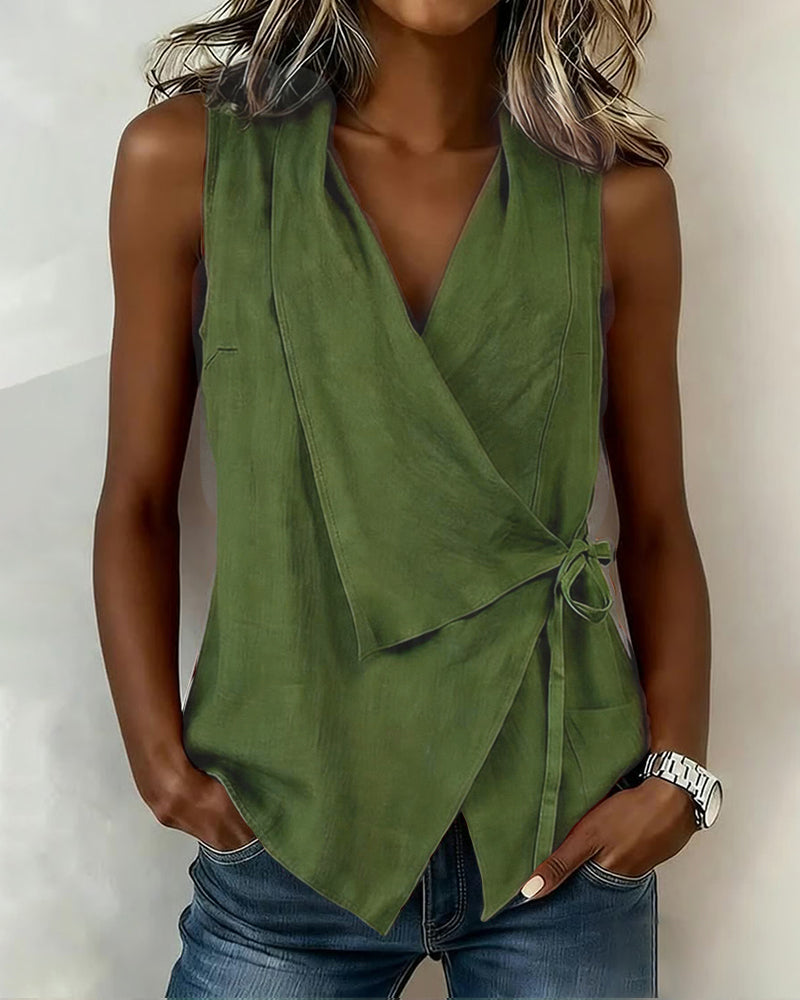 Lucy - Wide Strap Cross Top with Bow