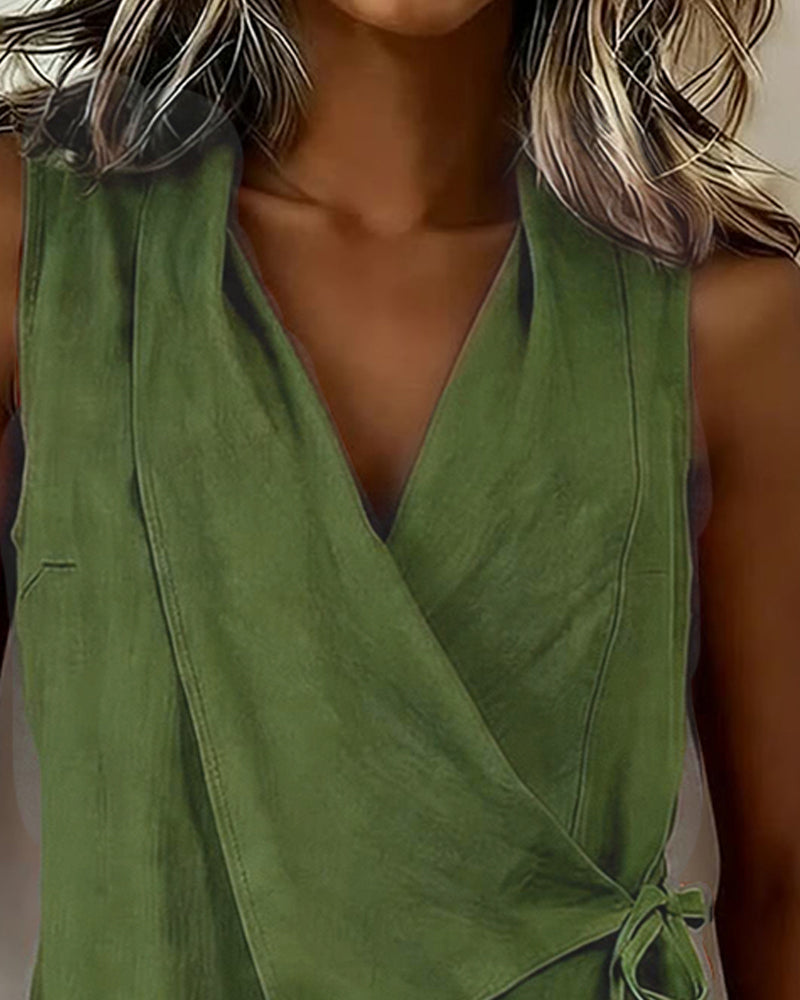 Lucy - Wide Strap Cross Top with Bow
