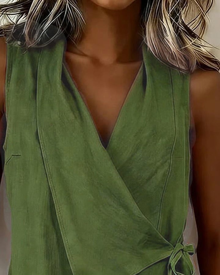Lucy - Wide Strap Cross Top with Bow