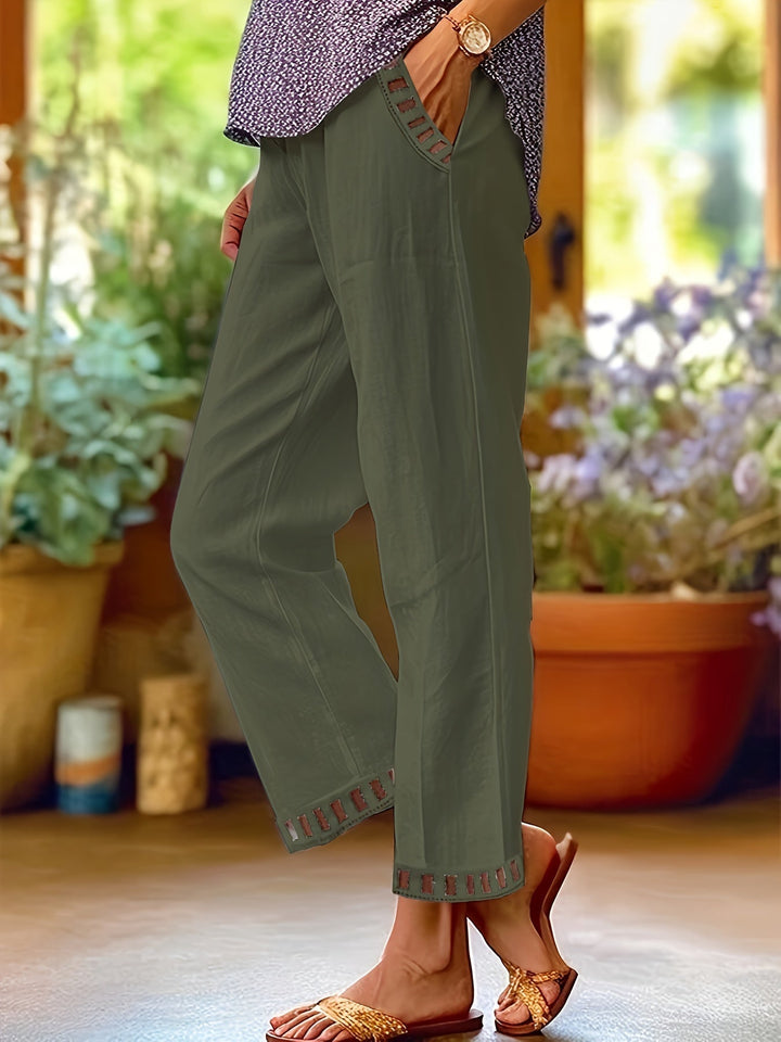 Wren – Relaxed Cropped Pants with Contrast Details